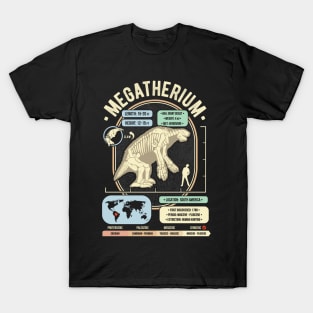 Dinosaur Facts - Megatherium Science & Anatomy Gift T-Shirt